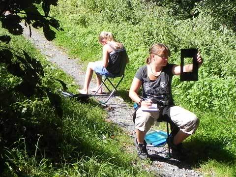 Kunstunterricht im Wald 